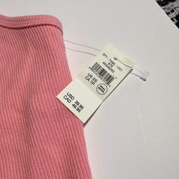 NWT Aerie Light Pink Ribbed Mini Dress With Lace Trim Size Extra Small - Picture 3 of 9